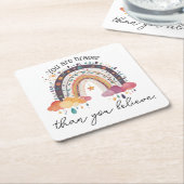 Du bist mutig, positiv Affirmation Geschenk Mama Rechteckiger Pappuntersetzer (angewinkelt)