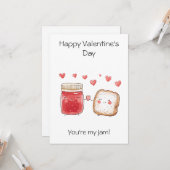 Du bist My Jam!" - Niedlich & Punny Valentine's Da Karte (Vorderseite/Rückseite Beispiel)
