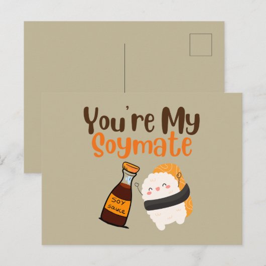Du bist My Soymate, Soy Postkarte (Vorne/Hinten)