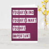 Du bist nett, du bist klug, du bist wichtig karte (Gelbe Blume)