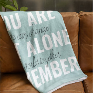Du bist nicht allein Denke an Inspiration Mint Fleecedecke