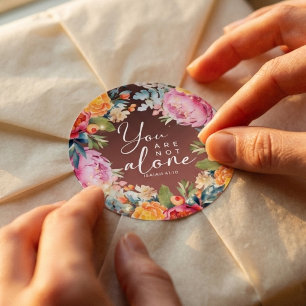 Du bist nicht allein Florale Glaubenssticker Runder Aufkleber