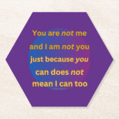 "Du bist nicht ich" Gedankengedicht Zitat Untersetzer (Vorderseite)