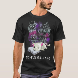 Du bist nie wirklich allein  Nerd Katzen Buchleser T-Shirt