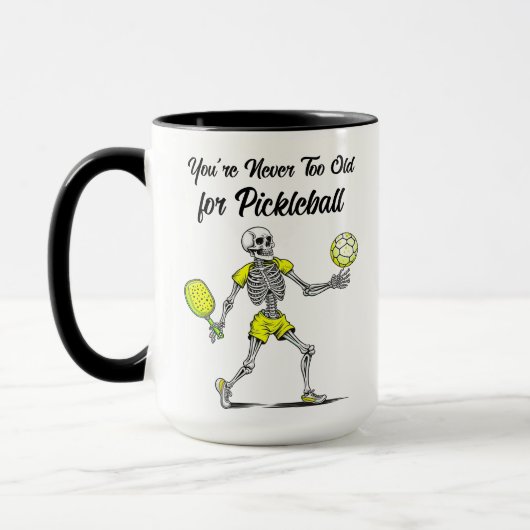 Du bist nie zu alt für Pickleball Tasse (Links)