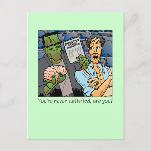 Du bist nie zufrieden postkarte (Vorderseite)