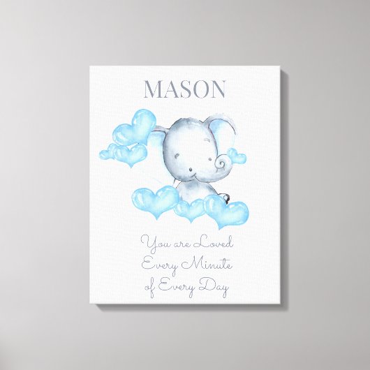 Du bist Niedlicher Baby Boy Elephant Personalisier Leinwanddruck (Vorderseite)