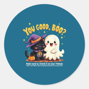 Du bist okay, Boo_ Suizidprävention Halloween Ment Runder Aufkleber