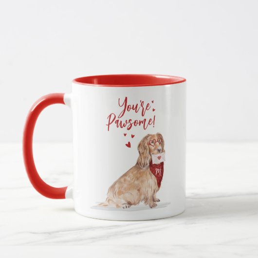 Du bist Pawsome Cocker Spaniel Valentines Tasse (Links)