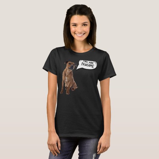 Du bist pawsome Pitbull T-Shirt (Vorne ganz)