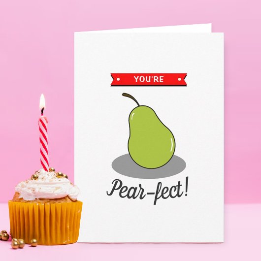 Du bist Pear-fect! Funny Whimsy Valentine's Day Karte