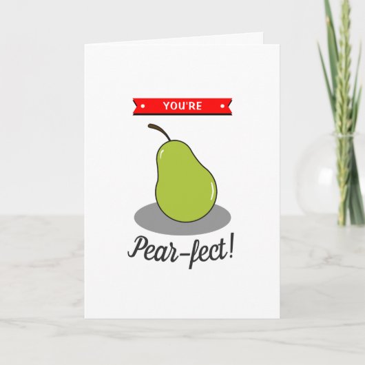 Du bist Pear-fect! Funny Whimsy Valentine's Day Karte (Vorderseite)