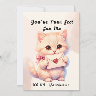 Du bist perfekt für mich Katze Valentinstag-Karte Feiertagskarte