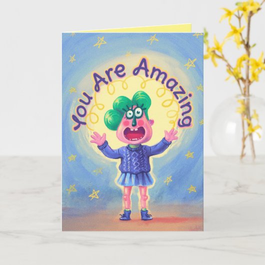 Du bist Phantastisch Karte (Gelbe Blume)