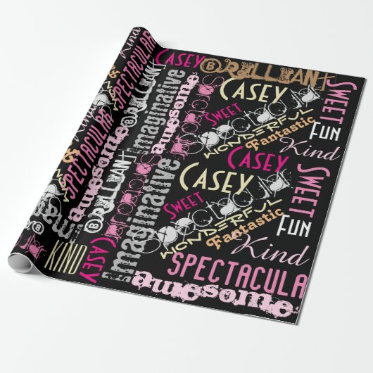 Du bist Phantastisch! Name Words Fun Geschenk Wrap Geschenkpapier (Ungerollt)