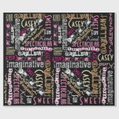 Du bist Phantastisch! Name Wörter Muster Geschenkpapier (Flach)