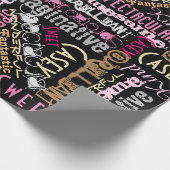 Du bist Phantastisch! Name Wörter Muster Geschenkpapier (Ecke)