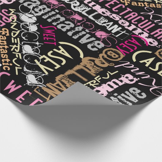 Du bist Phantastisch! Name Wörter Muster Geschenkpapier (Ecke)