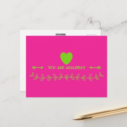 Du bist Phantastisch! Postkarte (Vorderseite/Rückseite Beispiel)