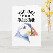 du bist phantastisch Puffin Karte (Gelbe Blume)