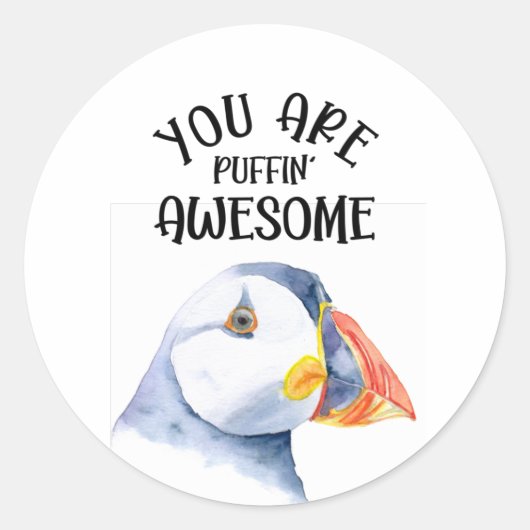 du bist phantastisch Puffin Runder Aufkleber (Vorderseite)