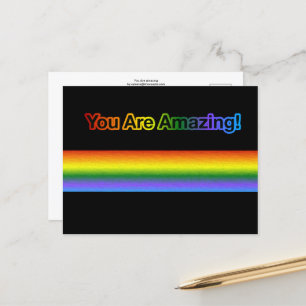 Du bist Phantastisch! Rainbow-Text-Postkarte Postkarte
