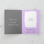 Du bist phantastischer Foto-Name Grau lila Geburts Karte (Innenseite)