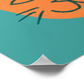 Du bist Purfect! Farbenfrohe, verrückte Katzen-Ill Poster (Ecke)