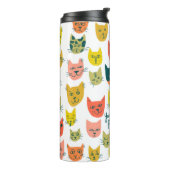 Du bist Purfect! Farbige Niedliche Katzen Thermosbecher (Nach links gedreht)