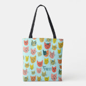 Du bist Purfect! Niedliche Farbkatzen Tasche (Rückseite)