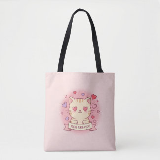Du bist Purr-fect! Adorable Valentinstag Katze Tasche