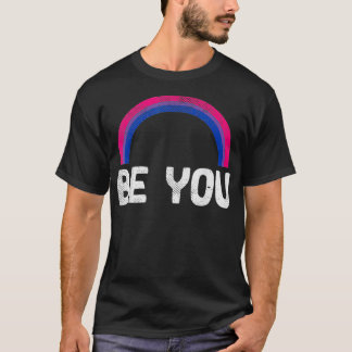 Du bist Rainbow Bisexueller Stolz Vintag Bi Flag L T-Shirt