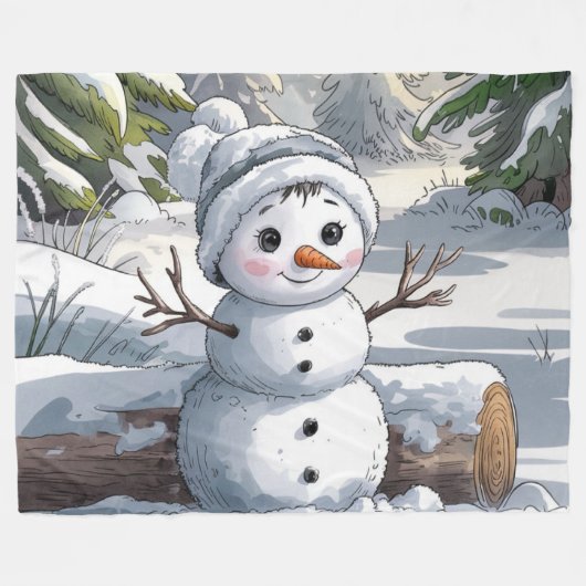 Du bist schneeniedlich fleecedecke (Vorderseite (Horizontal))