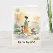 Du bist schön Amerikanischer Muttertag für Afroame Karte (Vorderseite)