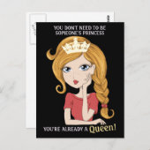 Du bist schon eine Königin Postkarte (Vorne/Hinten)