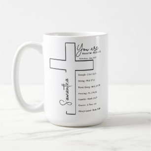 Du bist schön personalisiertes Kreuz Kaffeetasse