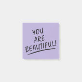 Du bist schön positiv post-it klebezettel (Vorderseite)