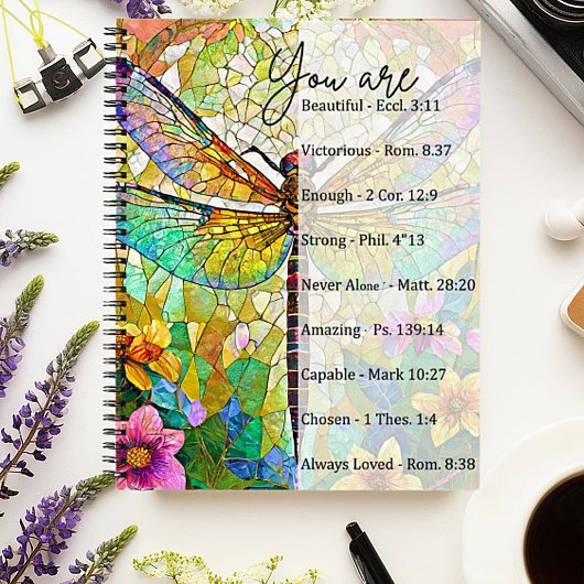 Du bist schön...verkleidete Glasslibelle Notizblock