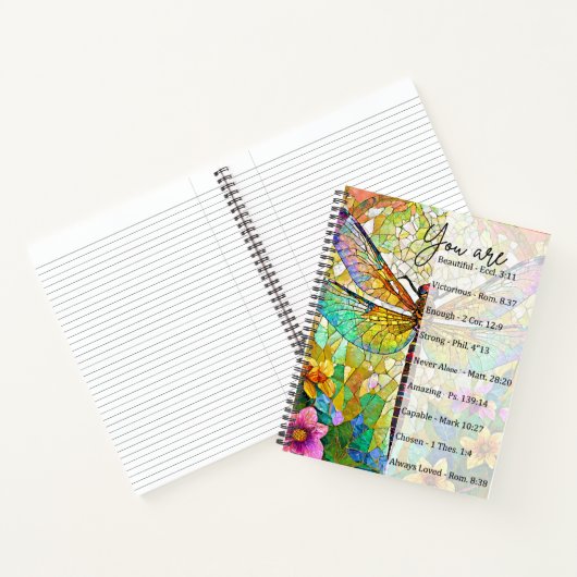 Du bist schön...verkleidete Glasslibelle Notizblock (Innenseite)