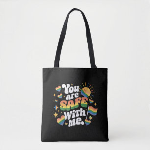 Du bist sicher bei mir LGBT Regenbogen Schwul Tasche