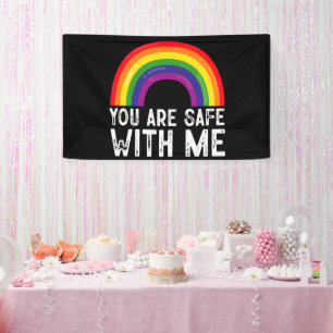 Du bist sicher bei mir LGBTQ Pride Monat Regenboge Banner