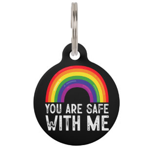 Du bist sicher bei mir LGBTQ Pride Monat Regenboge Haustiermarke
