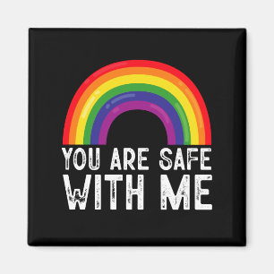 Du bist sicher bei mir LGBTQ Pride Monat Regenboge Magnet