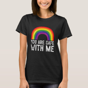 Du bist sicher bei mir LGBTQ Pride Monat Regenboge T-Shirt