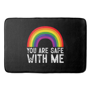 Du bist sicher bei mir LGBTQ Pride Month Regenboge Badematte