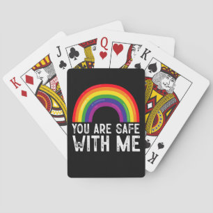 Du bist sicher bei mir LGBTQ Pride Month Regenboge Spielkarten