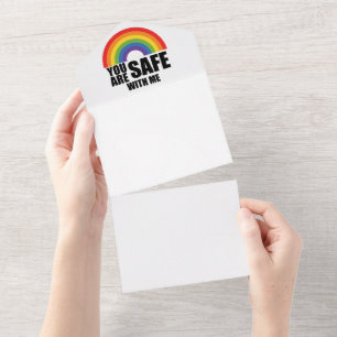 Du bist sicher bei mir LGBTQ Regenbogen Stolz  All In One Einladung