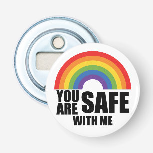 Du bist sicher bei mir LGBTQ Regenbogen Stolz Flaschenöffner