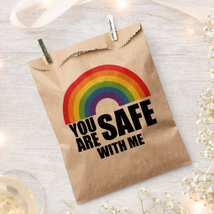 Du bist sicher bei mir LGBTQ Regenbogen Stolz Geschenktütchen