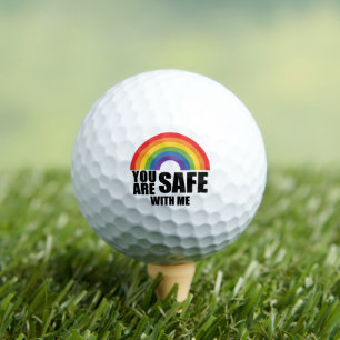 Du bist sicher bei mir LGBTQ Regenbogen Stolz  Golfball